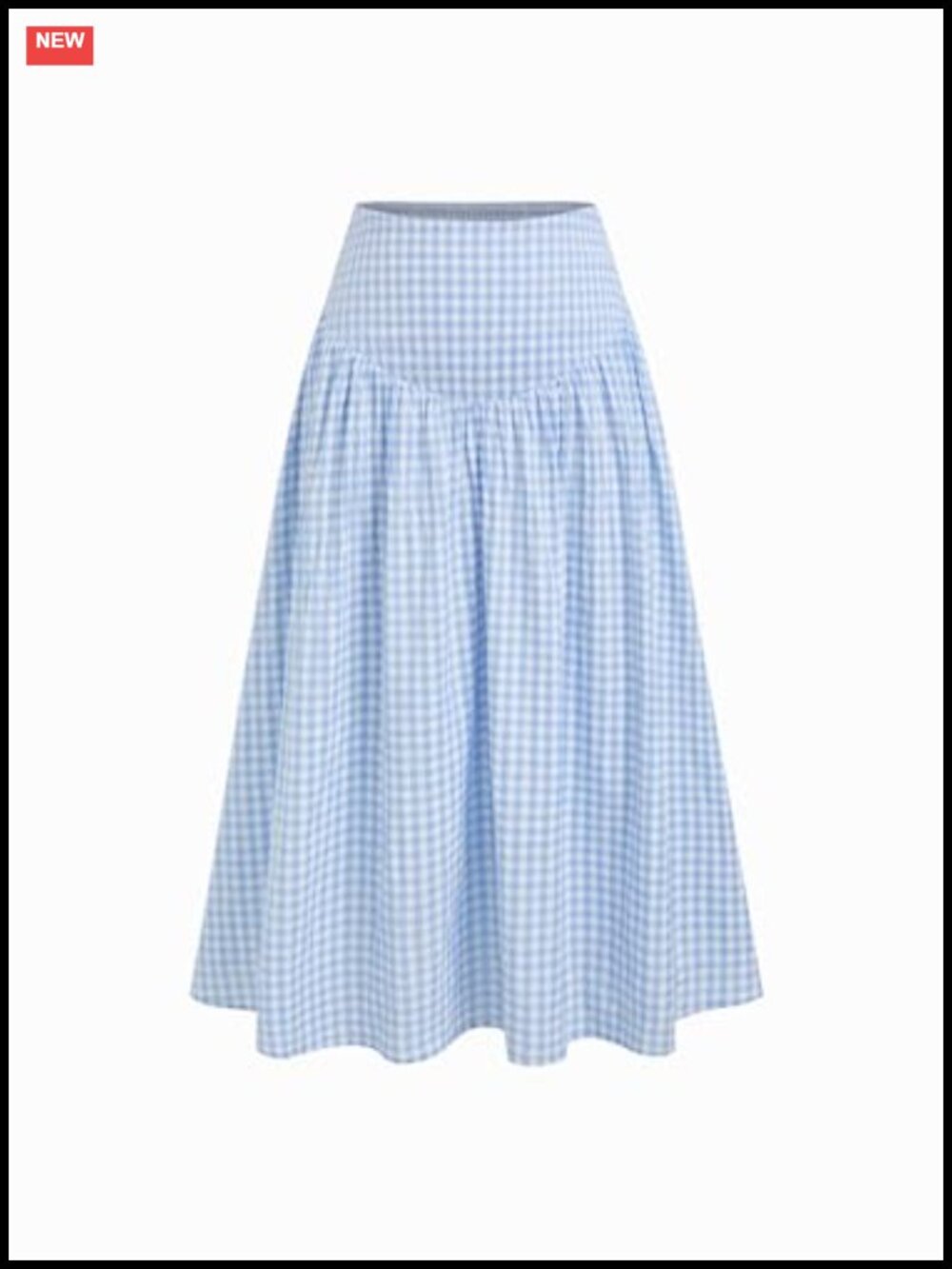 Gingham High Waist A-Line Maxi Skirt for Women
